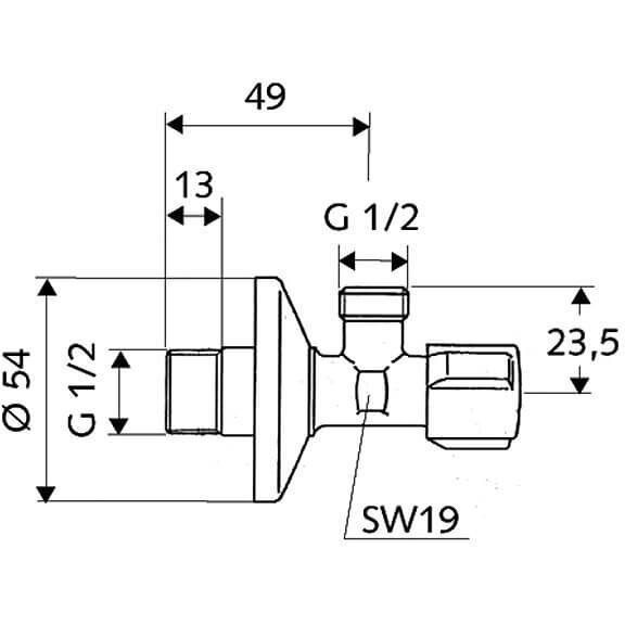 Nurgaventiil Schell 1/2'' x 1/2'', d Ø15 mm цена и информация | Torude ühendused ja ventiilid | hansapost.ee