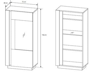 Vitriin Arco 72, valge/tamm hind ja info | Laski Meble Mööbel ja sisustuskaubad | hansapost.ee