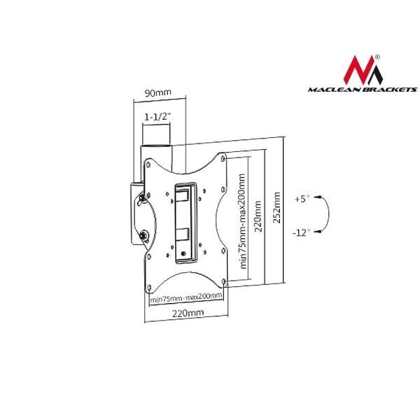 Teleri seinakinnitus Maclean MC-704, 23-42", 50kg price and information | Teleri seinakinnitused ja hoidjad | hansapost.ee