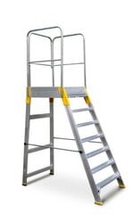 Алюминиевая рабочая лестница, 6 ступеней цена и информация | Лестницы для батутов | hansapost.ee