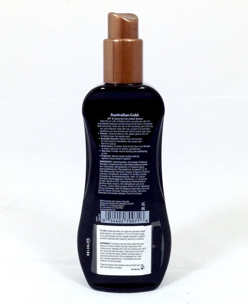 Pihustatav päevituslosjoon Australian Gold SPF30 Bronzing Spray Lotion 237 ml цена и информация | Päikesekaitse ja päevitusjärgsed kreemid | hansapost.ee