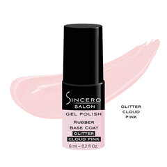 Резиновая основа Sincero Salon, 6 мл, Glitter Cloud Pink цена и информация | Лаки для ногтей, укрепители для ногтей | hansapost.ee