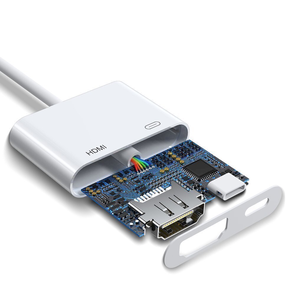 Joyroom Adapter Lightning (Male) to Digital HDMI Adapter (Female) + Lightning (Female) FullHD 1080p 60Hz white (S-H141 white) hind ja info | USB adapterid ja jagajad | hansapost.ee