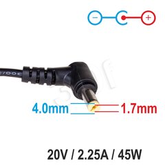 Зарядное устройство Akyga AK-ND-50 20 В/2,25А, 45Вт цена и информация | Зарядные устройства для ноутбуков	 | hansapost.ee