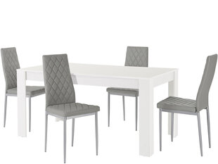 Комплект мебели для столовой Notio Living Lori 160/Barak, белый/серый цена и информация | Комплекты мебели для столовой | hansapost.ee