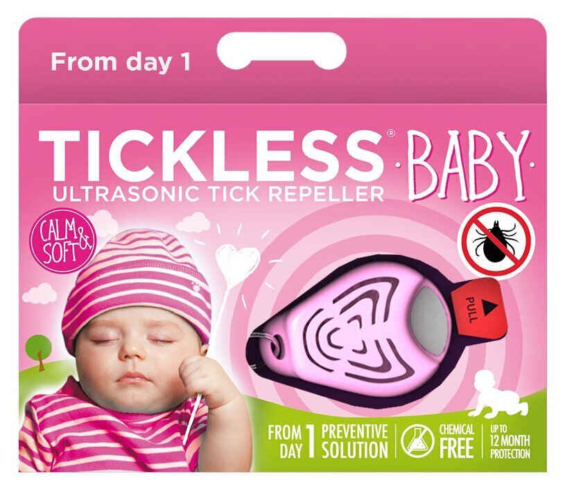TickLess Baby ultraheliripats puukide ja kirpude vastu lastele, roosa цена и информация | Sääsetõrje | hansapost.ee