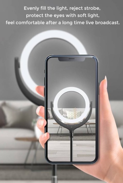 Devia Live Streaming Phone stand holder with LED lamp hind ja info | Selfie pulgad | hansapost.ee