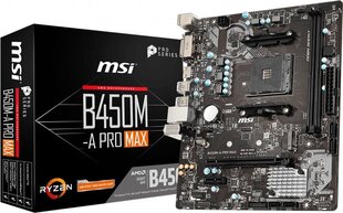 MSI B450M-A PRO MAX цена и информация | Материнские платы | hansapost.ee