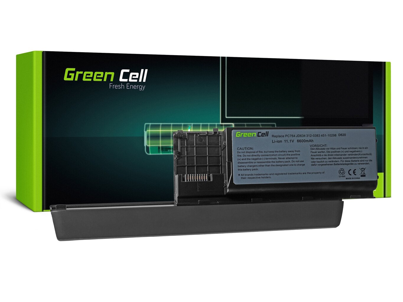 Sülearvuti aku Green Cell Laptop Battery for Dell Latitude D620 D620 ATG D630 D630 ATG D630N D631 Precision M2300 hind ja info | Sülearvuti akud | hansapost.ee