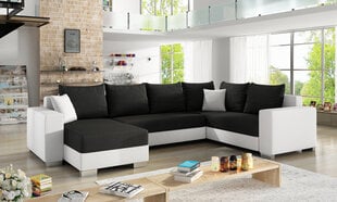 Мягкий угловой диван Marco, белый / черный цена и информация | Угловые диваны | hansapost.ee