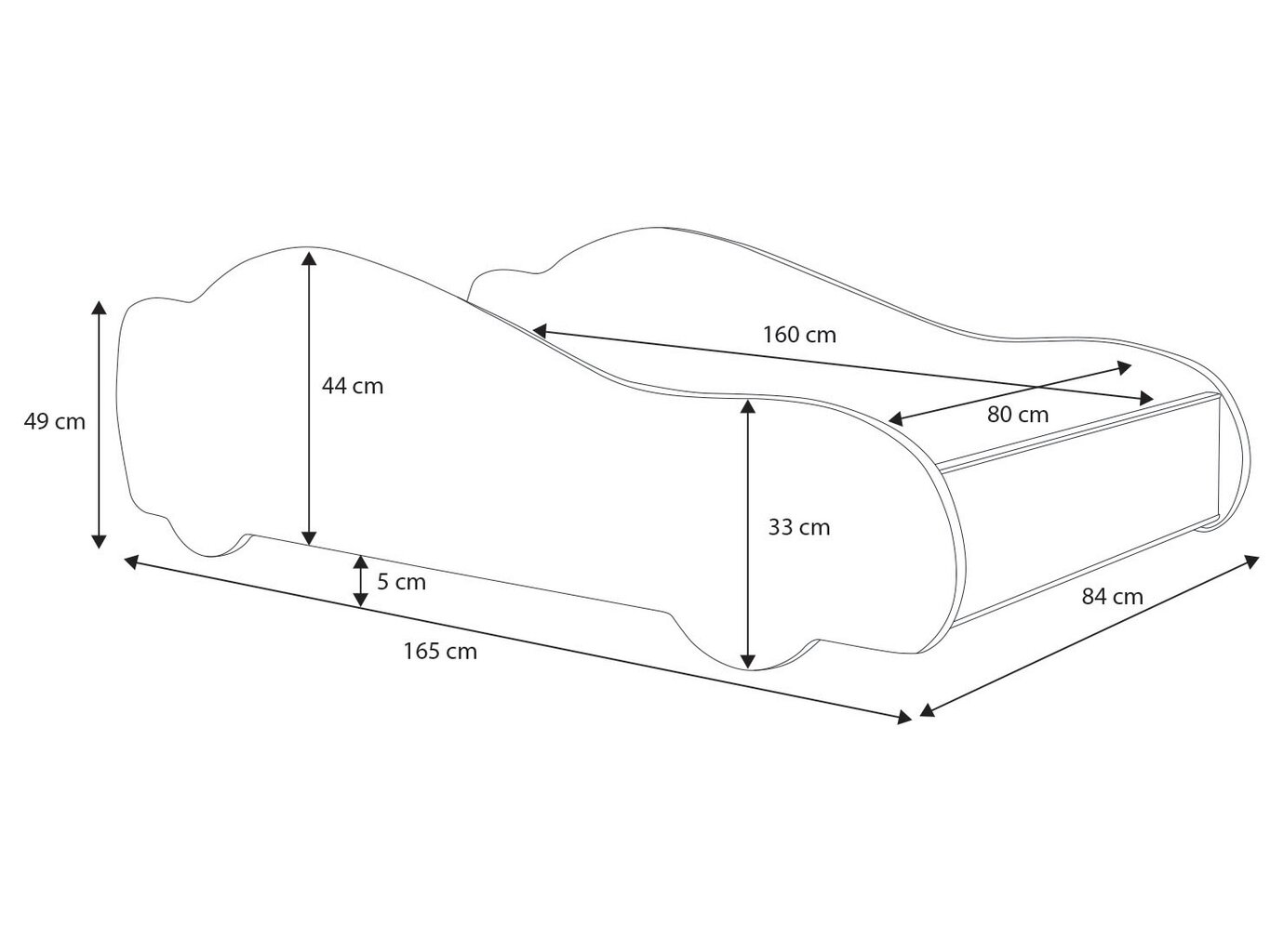 Lastevoodi ADRK Furniture Batcar, 80x160 cm цена и информация | Lastevoodid | hansapost.ee