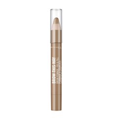 Карандаш для бровей Rimmel Brow This Way 3.25 г, 001 Light цена и информация | Карандаши, краска для бровей | hansapost.ee