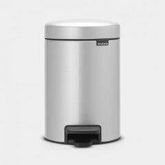 Pedaaliga prügikast 3l, NewIcon, metallic grey, Brabantia hind ja info | Prügikastid | hansapost.ee