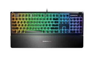 Клавиатура SteelSeries, Apex 3, RGB, Black, US цена и информация | Клавиатуры | hansapost.ee