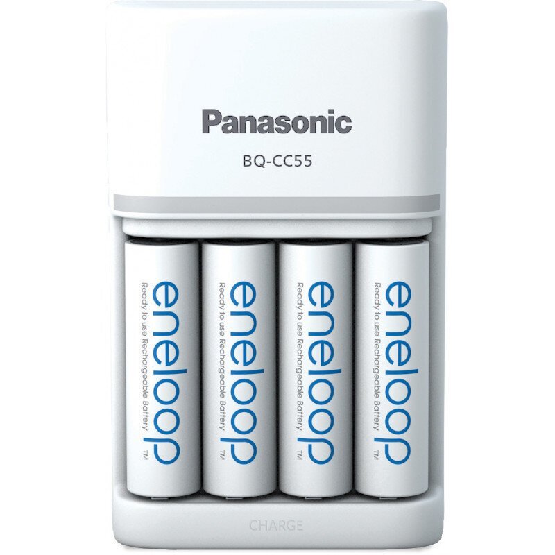 Panasonic eneloop charger BQ-CC55 + 4x1900 hind ja info | Akupatareide laadijad | hansapost.ee