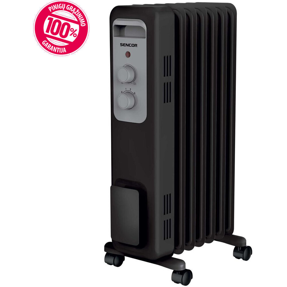 Õliradiaator SENCOR SOH 3307BK, 1500W, 7 sektsiooni hind ja info | Küttekehad | hansapost.ee