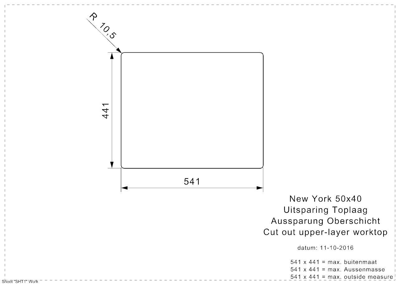 Roostevabast terasest köögivalamu Reginox New York (L), 50x40 cm hind ja info | Köögivalamud | hansapost.ee