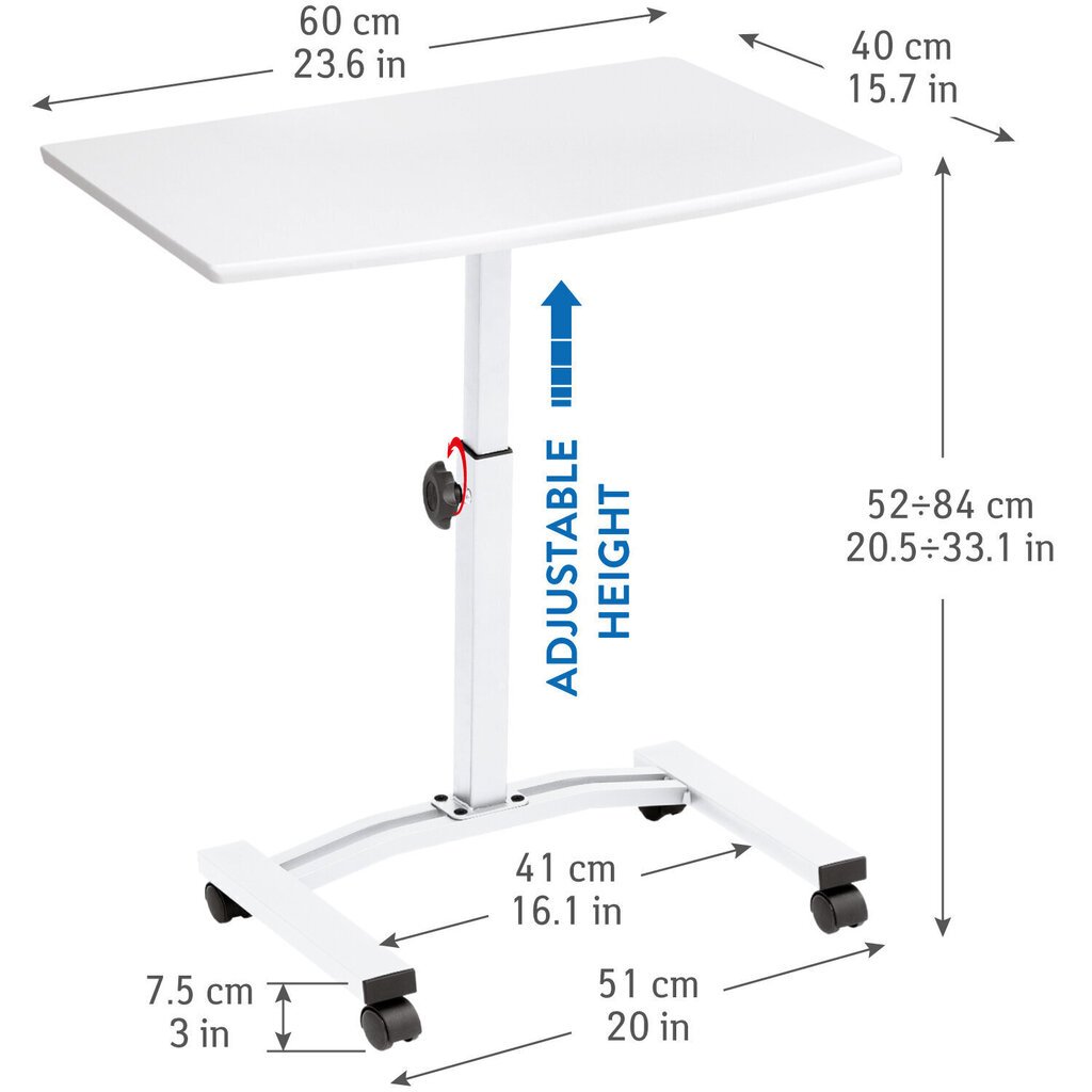 Kirjutuslaud sülearvutile Tatkraft Cheer, valge цена и информация | Arvutilauad, kirjutuslauad | hansapost.ee