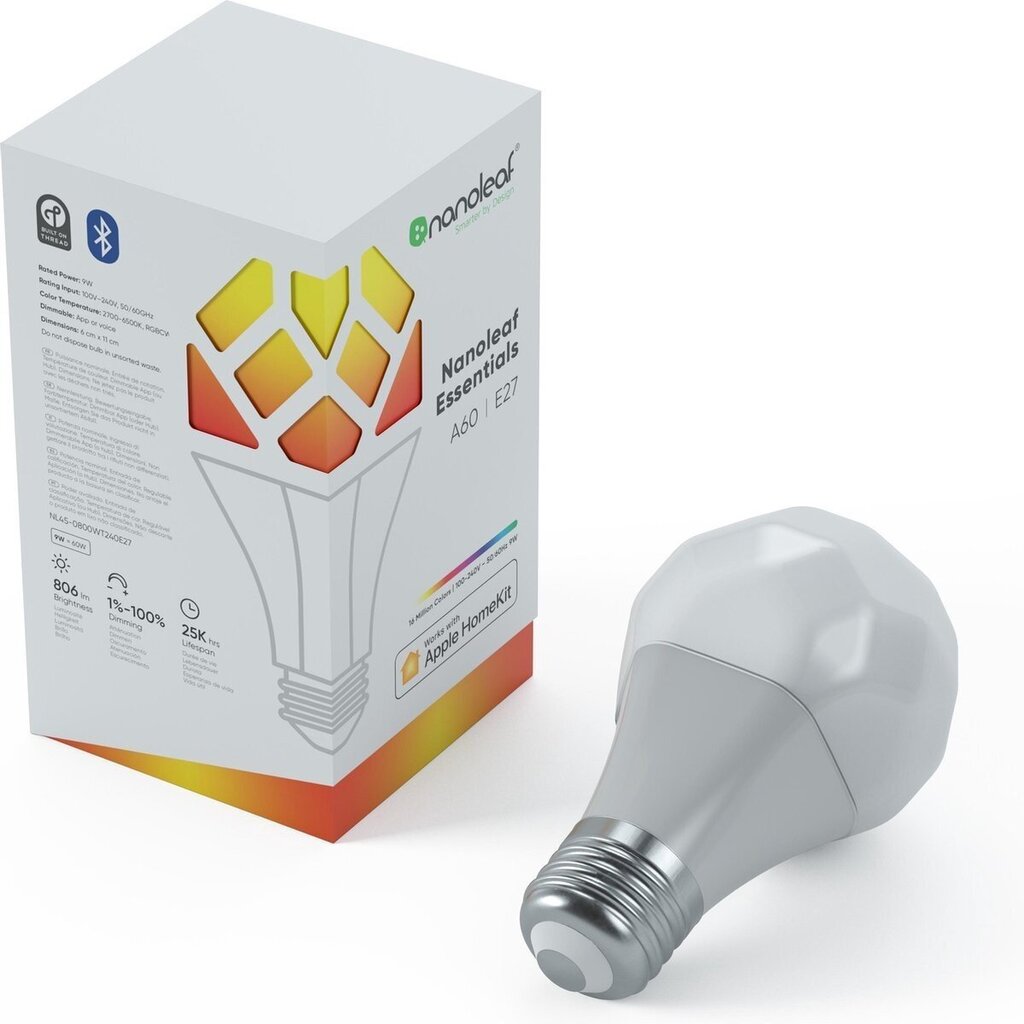 Nanoleaf Essentials Smart A19 Bulb 1100L цена и информация | Lambipirnid ja LED-pirnid | hansapost.ee