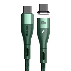 Загрузочный магнитный кабель Baseus Zinc USB Type C - USB Type C 100 W 1,5 м, зеленый цена и информация | Кабели для телефонов | hansapost.ee