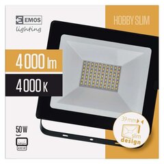 LED-prožektor EMOS HOBBY SLIM 50W hind ja info | Taskulambid, pealambid ja prožektorid | hansapost.ee