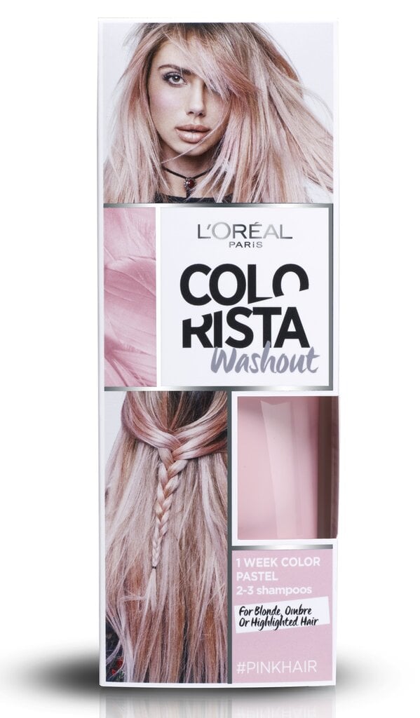 Ajutine juuksevärv L'Oreal Paris Colorista Washout, Pink цена и информация | Juuksevärvid | hansapost.ee