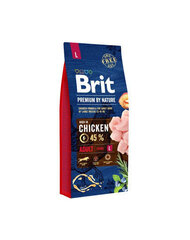 Brit Premium by Nature Adult L полноценный корм для взрослых собак 15кг цена и информация | Сухой корм для собак | hansapost.ee
