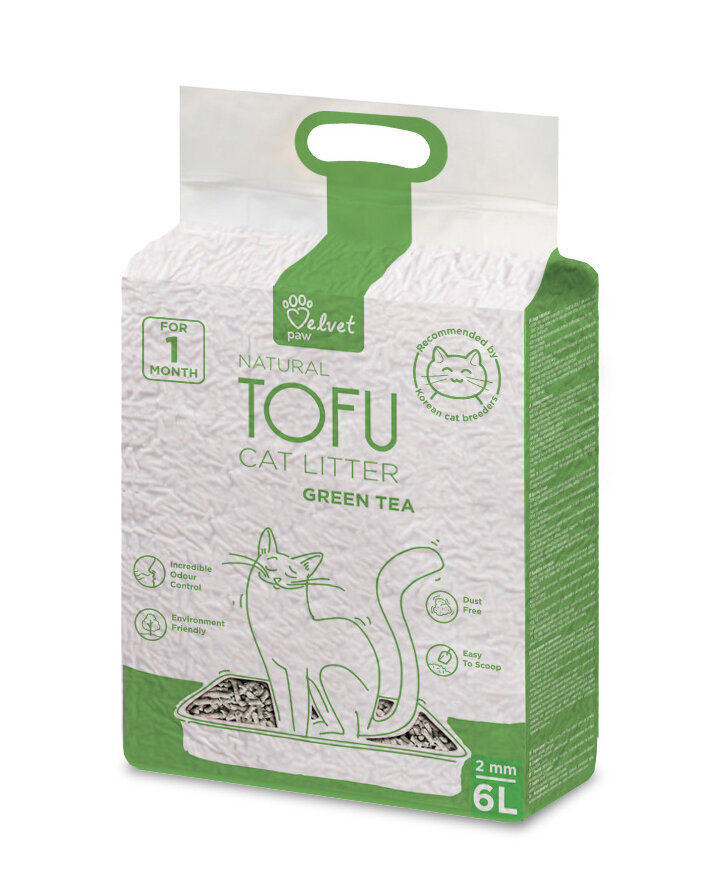 Kassiliiv rohelise tee ekstraktiga Velvet Paw Tofu 6 l hind ja info | Kassiliiv | hansapost.ee