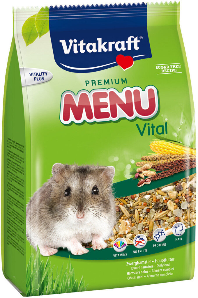 VITAKRAFT Premium Menu toit hamstritele, 0,4 kg цена и информация | Toit väikeloomadele | hansapost.ee