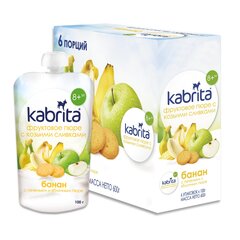 Õuna- ja banaanipüree kitsepiimaga Kabrita, alates 8. elukuust, 100g x6 karbis цена и информация | Kabrita Товары для детей и младенцев | hansapost.ee