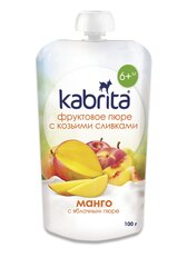 Püree Mango ja õunaga Kabrita kitsepiimaga, alates 6. elukuust, 100 g x 6 karbis price and information | Püreed beebile | hansapost.ee