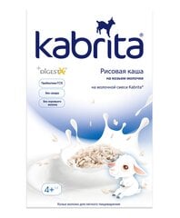 Kitsepiimal põhinev riisipuder Kabrita, 4 kuud+, 180 g hind ja info | Pudrud beebile | hansapost.ee