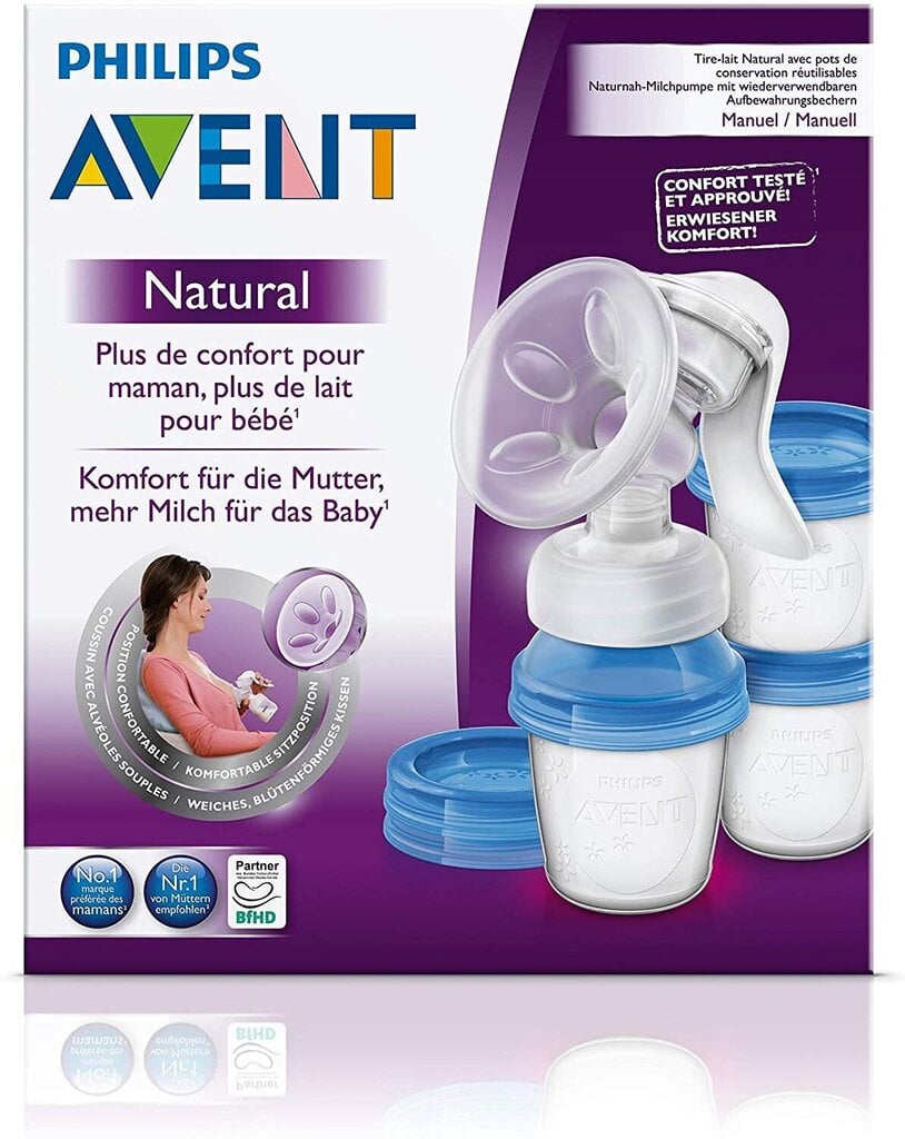 Rinnapump Philips Avent "Comfort" käsitsi-mehaaniline anumaga „VIA“ SCF330/13 hind ja info | Rinnapumbad | hansapost.ee