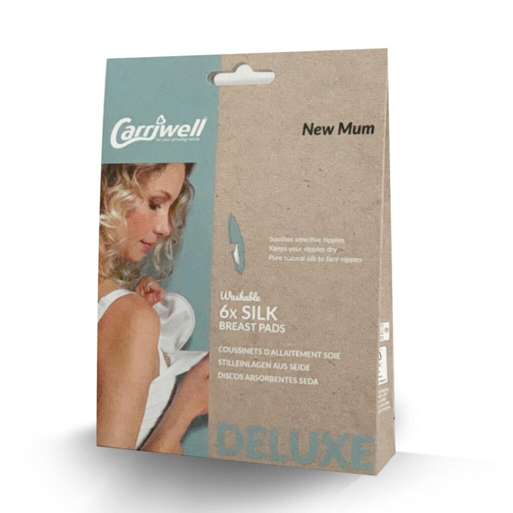 Korduvkasutatavad rinnahoidja sisetükid Carriwell Natural Silk, 6 tk. hind ja info | Imetamistarvikud | hansapost.ee