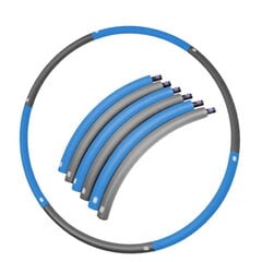 Складываемый пенной поверхности обруч для гимнастики Hula Hoop SportVida, 90 см, 700 г, серый/синий цена и информация | Гимнастические обручи | hansapost.ee