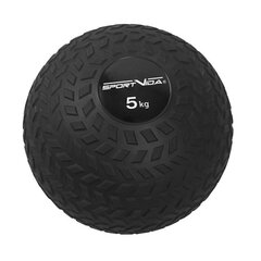 Слэм мяч (23 см) для кросфита & фитнеса с протектором комфортной хватки SportVida, 5 кг, черный цена и информация | Медболы | hansapost.ee
