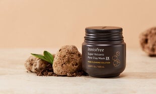 Vulkaanilise saviga näomask Innisfree Super Volcanic Pore Clay Mask 2X 100 ml цена и информация | Маски для лица, патчи для глаз | hansapost.ee