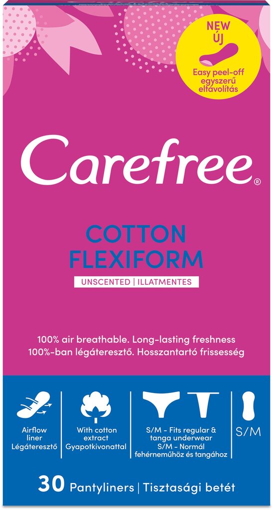 CAREFREE Flexiform pesukaitsmed, 30 tk hind ja info | Tampoonid, hügieenisidemed ja menstruaalanumad | hansapost.ee