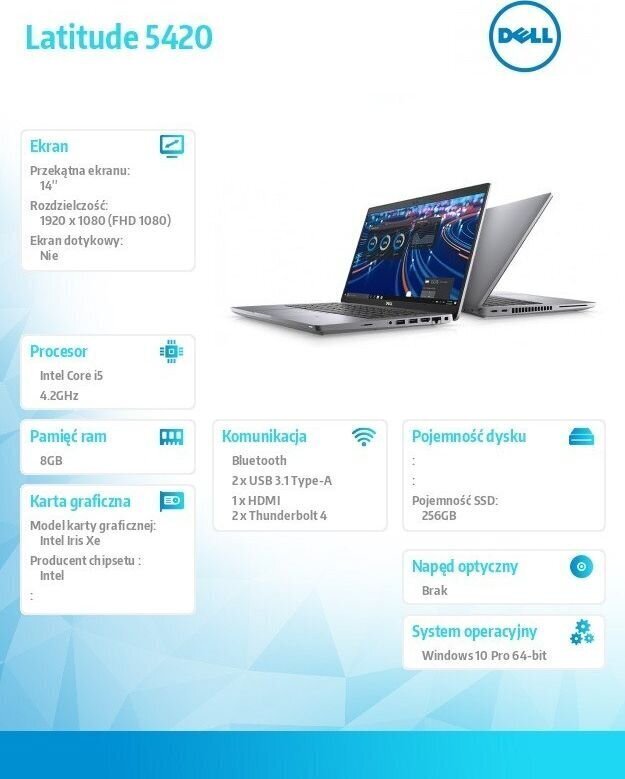 Dell Latitude 5420 (S005L542014PL) цена и информация | Sülearvutid | hansapost.ee