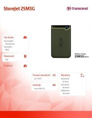 Transcend TS2TSJ25M3G цена и информация | Жёсткие диски (SSD, HDD) | hansapost.ee