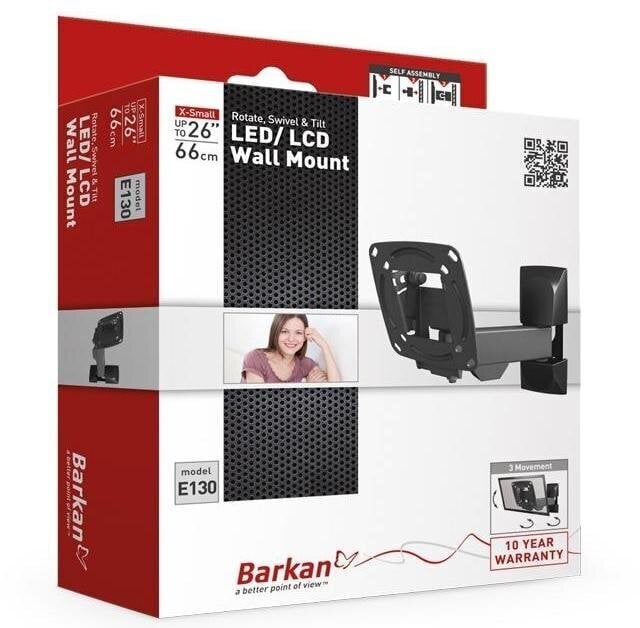 BARKAN E130.B 26" LCD, 3 lankstų, sieninis, juodas цена и информация | Teleri seinakinnitused ja hoidjad | hansapost.ee