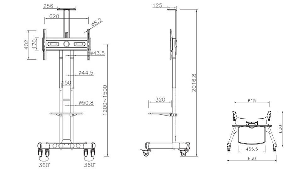 MULTIBRACKETS Public Floorstand Basic цена и информация | Teleri seinakinnitused ja hoidjad | hansapost.ee