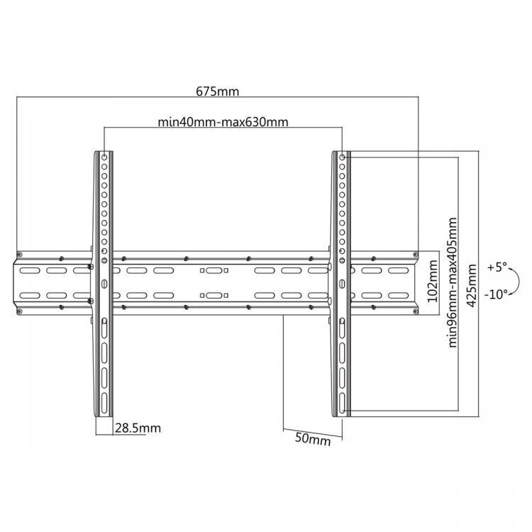 Sbox PLB-2546T, Vesa 200x200 - 640x400, 37"-70" hind ja info | Teleri seinakinnitused ja hoidjad | hansapost.ee