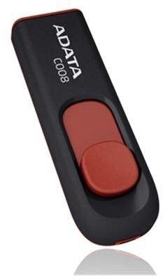 Mälupulk Adata C008 32GB, USB 2.0, must/punane цена и информация | Mälupulgad | hansapost.ee