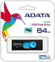 Adata AUV320-64G-RBKBL цена и информация | USB накопители | hansapost.ee