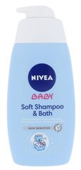 Nivea Baby Soft Shampoo & Bath šampoon lastele 500 ml цена и информация | Косметика для мам и детей | hansapost.ee
