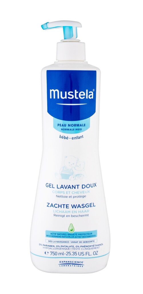 Puhastav geel Mustela Delicate Cleansing lastele 750 ml цена и информация | Laste ja ema kosmeetika | hansapost.ee