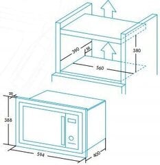 Edesa EMW-2530-IG XBK цена и информация | Микроволновые печи | hansapost.ee