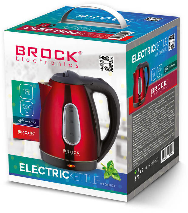 Veekeetja Brock Electronics WK 0603, punane цена и информация | Veekeetjad | hansapost.ee