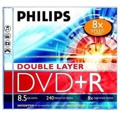 Philips DVD+R DL 8.5GB JEWEL CASE hind ja info | Vinüülplaadid, CD, DVD | hansapost.ee